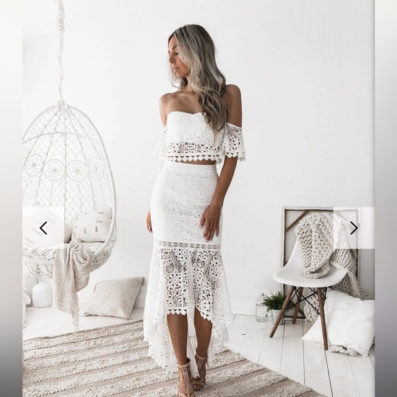 Celine Set White bridal two piece set - Picture 1 of 6